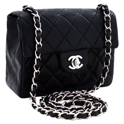 black and silver chanel bag - black chanel cross body bag.